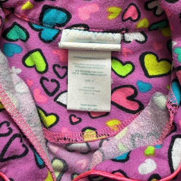 Colorful Heart Pattern Kids Pajamas - Picture 2 of 2